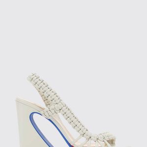Fendi White Arco Braided Leather Sandals