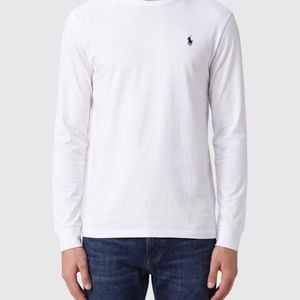 Polo Ralph Lauren White Long-Sleeved Cotton T-Shirt With Pony Logo for men