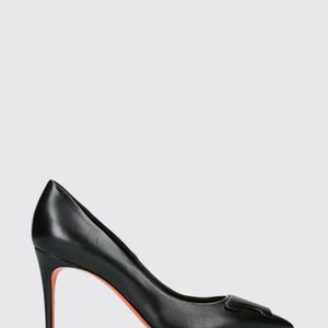 Santoni Black Leather Pumps