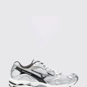 Mizuno White Wave Rider 10 Mesh Trainers With Laminated Inserts And Logo for men