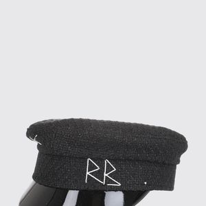 Ruslan Baginskiy Black Tweed Baker Boy Cap With Rigid Visor