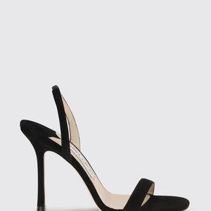 Jimmy Choo Black Jenn Suede High Heel Slingback Sandals