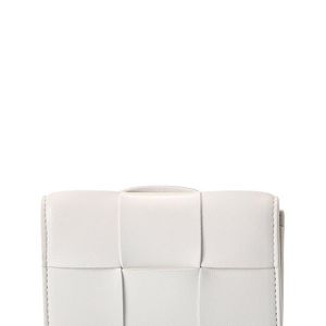 Bottega Veneta White Maxi Intrecciato Leather Business Card Case