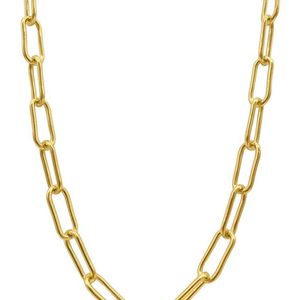Adornia Metallic 14k Plated Chunky Paperclip Chain Necklace