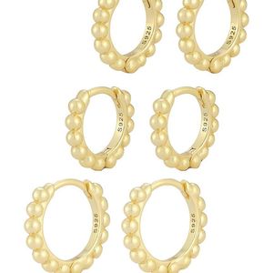 Glaze Jewelry Metallic 14k Over Silver Triple Hoops