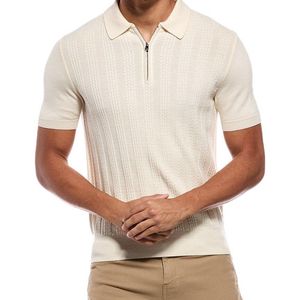 Isaia White Wool, Silk & Cashmere-Blend Polo Shirt for men