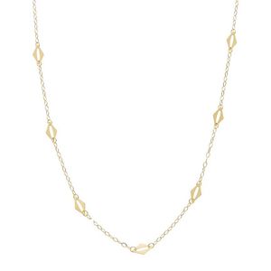 Italian Gold Natural 10K Diamond Shape Station Necklace