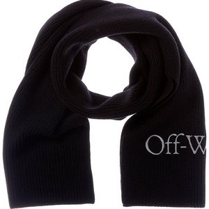Off-White c/o Virgil Abloh Black Knit Wool Scarf for men