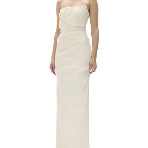 Rachel Gilbert White Sienna Fitted Gown