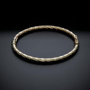 Italian Gold Black 14k Bangle