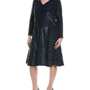 Michael Kors Blue Collection Sequin Flare Midi Dress