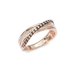 Effy Pink 14k Rose Gold And Diamond Crossover Ring