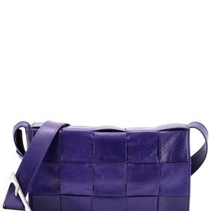 Bottega Veneta Purple Maxi Intrecciato Leather Cassette Crossbody Small (Authentic Pre-Loved)