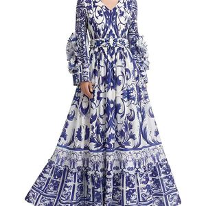 MIRA RICHI Blue Maxi Dress