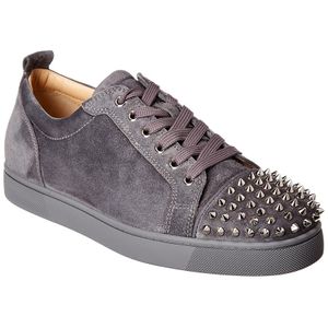 Christian Louboutin Grey Louis Junior Spiked Suede Sneakers for men