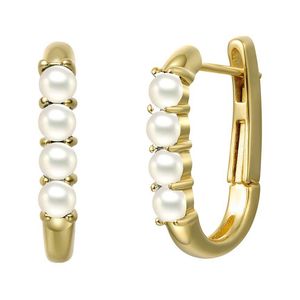 Genevive Jewelry Metallic 14K Plated U-Shaped Earrings