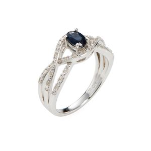 Rina Limor Metallic Sapphire & Diamond Crossover Ring