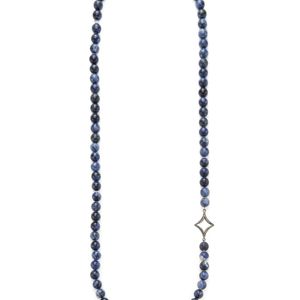 Armenta Old World Sodalite Bead & 0.18 Total Ct. Champagne Diamond Necklace