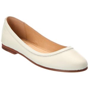 Frye White Carson Leather Ballet Flat