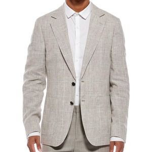 Reiss Grey Ashton Notch Linen Formal Jacket for men