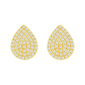 Suzy Levian Metallic 14k 0.20 Ct. Tw. Diamond Pear Studs