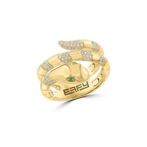 Effy Fine Jewelry Metallic 14K 0.34 Ct. Tw. Diamond & Tsavorite Ring