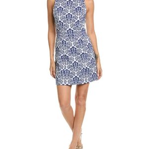 Alice + Olivia Blue Eva Structured Pouf Mini Dress