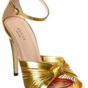 Gucci Crawford Metallic Leather Sandal