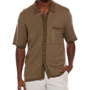 Slate & Stone Brown Knit Wool-Blend Shirt for men