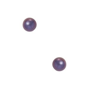 Masako Pearls Purple Round Pearl Stud Earrings