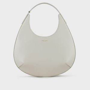 Giorgio Armani Weiß Kleine La Prima Hobo Bag aus strukturiertem Leder