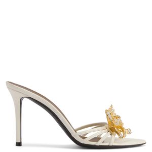 Giuseppe Zanotti Metallic Orchid Crystal 90 Mules