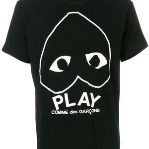 T-shirt à logo imprimé devant COMME DES GARÇONS PLAY pour homme en coloris Noir