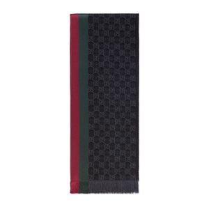 Écharpe tricotée jacquard motif gg Gucci pour homme en coloris Gris