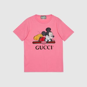 Gucci 【公式】 (グッチ)disney (ディズニー) X オーバーサイズ Tシャツピンク コットンピンク
