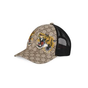 Gorra de béisbol GG Supreme con estampado de serpiente real Gucci de hombre de color Marrón