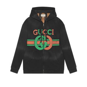 メンズ Gucci リバーシブル ブラック ロゴ ジップアップ フーディ