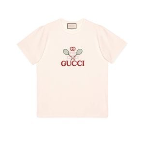 メンズ Gucci テニス オーバーサイズ Tシャツ ホワイト
