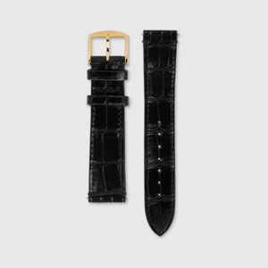 Gucci Schwarz Grip Armband aus Alligatorleder, 38 mm