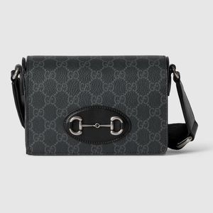 Gucci Black Horsebit 1955 Mini Bag, Gg Canvas for men