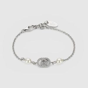 Gucci Metallic Crystal And Pearl Bracelet