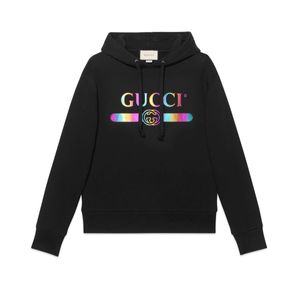 メンズ Gucci グッチ ロゴ コットン スウェットシャツ ブラック