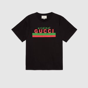 メンズ Gucci 【公式】 (グッチ)"original " プリント オーバーサイズ Tシャツブラック コットンジャージーブラック