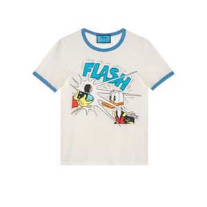 Gucci T Shirt aus Baumwollleinen mit Donald Duck Print in Weiß für Herren