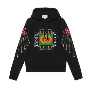 Gucci Pullover mit Logo und Kristallen in Schwarz für Herren