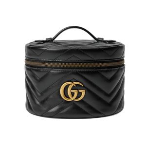 Gucci ブラック GG Marmont 2.0 ジップ アラウンド コスメティック バッグ