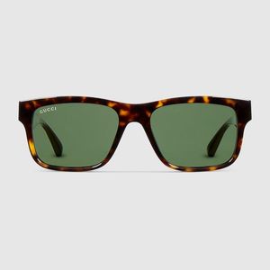 Gucci Green Rectangular Frame Sunglasses for men