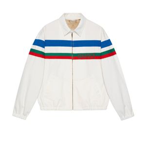 メンズ Gucci 【公式】 (グッチ) ストライプ付き コットン ジップアップジャケットホワイトホワイト