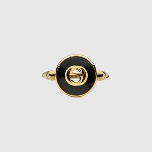 Gucci Black Interlocking 18K Ring