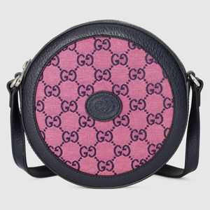 Gucci 【公式】 (グッチ)GG マルチカラー ショルダーバッグピンク&ブルー キャンバスピンク